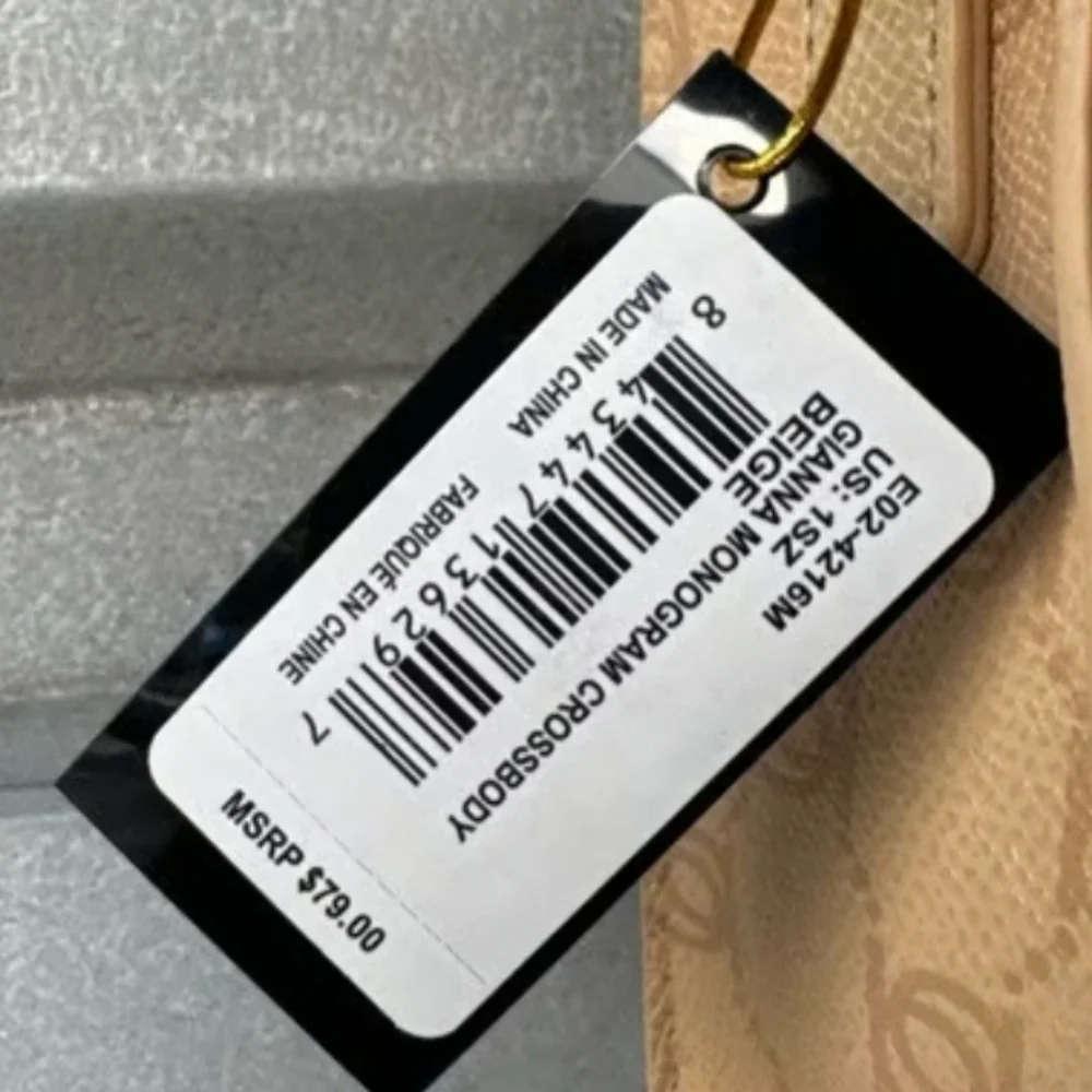 Bebe Gianna Monogram Crossbody Beige NWT - Picture 4 of 6